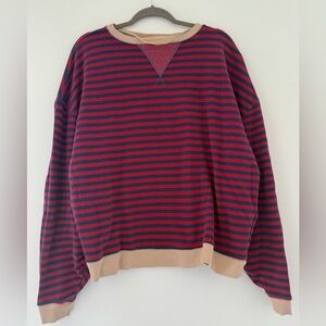 FREE PEOPLE Oversized Striped Crewneck Sweater (XS)